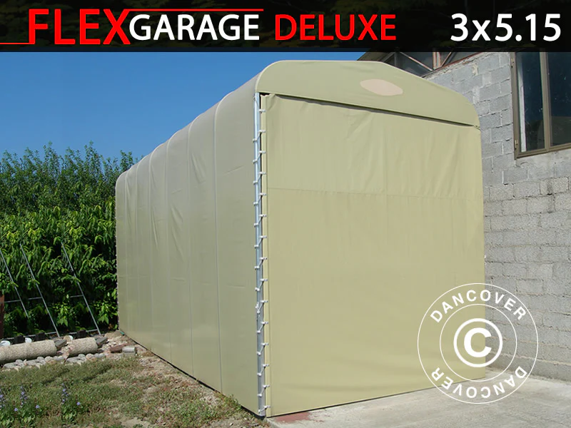 Faltgarage Tunnel (Wohnwagen), 3x5,15x3,6m, Beige – Image 2