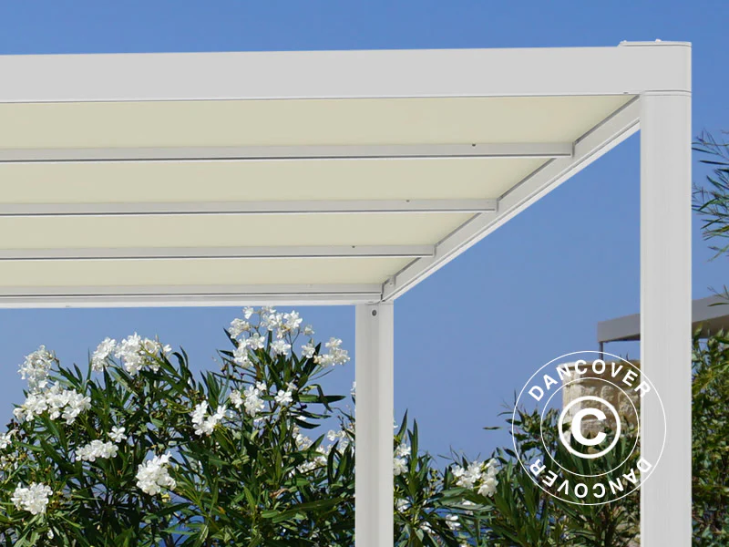 Pergola Pavillon San Fernando, 4x4m, Weiß/Beige – Image 6