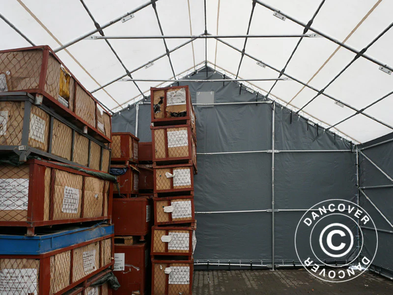 Zelthalle Titanium 7x7x2,5x4,2m, Weiß/Grau – Image 6