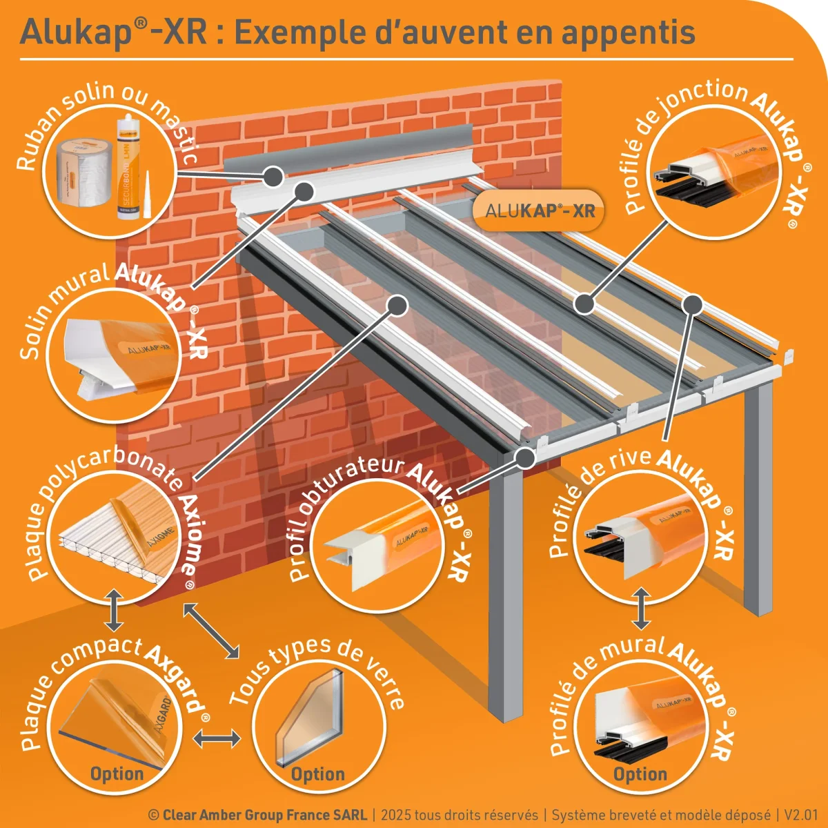 Alukap-XR 45mm Aluminium Glazing Bar - Incl Gasket, Fixings & Endcap – Image 5